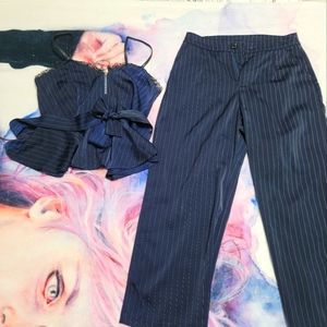 1861 - peplum top and wide pant set